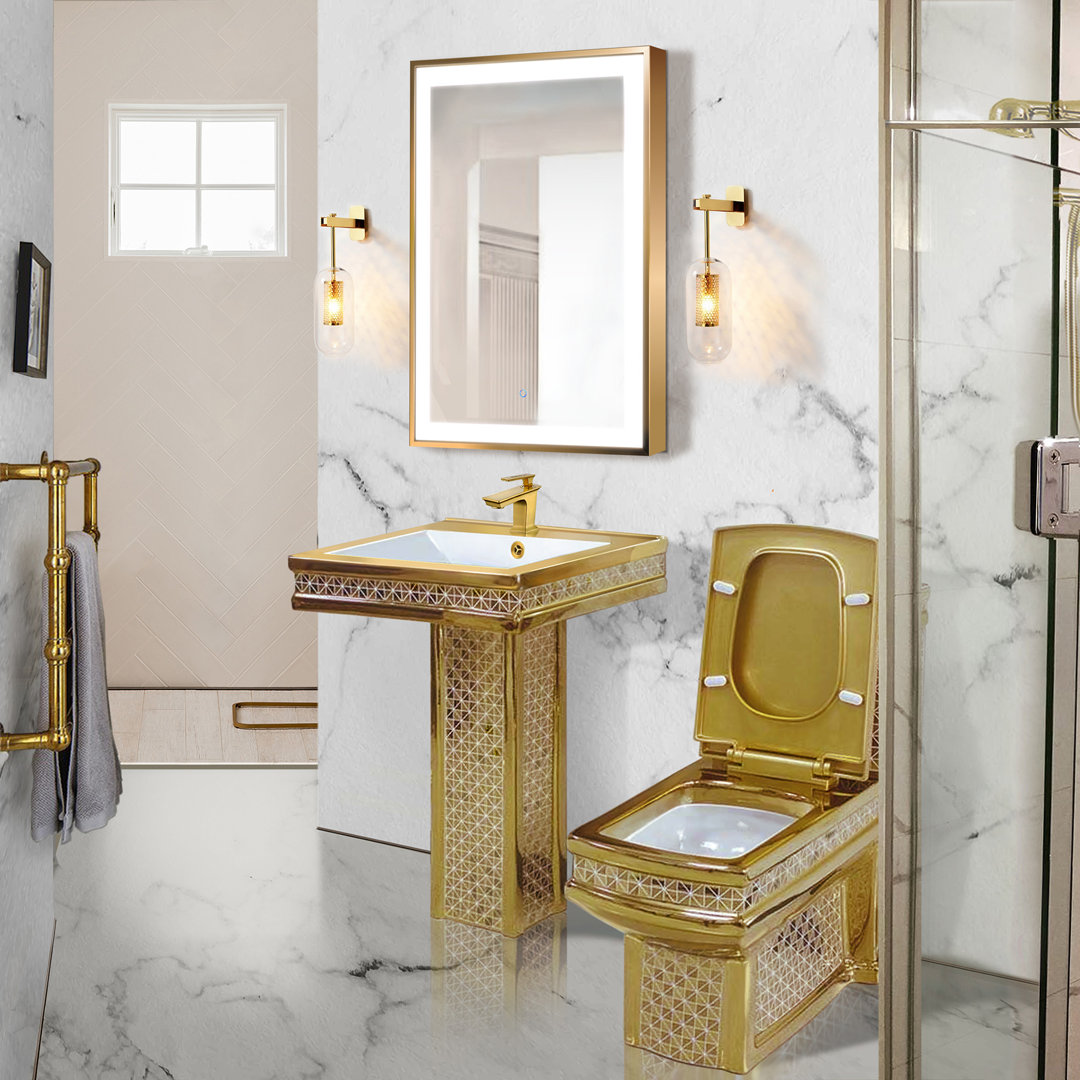 1.28 GPF Elongated Chair Height Floor Mounted One-Piece Toilet (Seat Included)